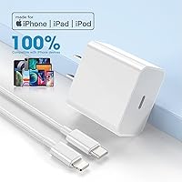 Vista 4 de Certificado MFI Cargador de iPhone Apple Block USB C de pared rápida con cable USB C a Lightning de 6 pies para iPhone 131414 Plus12propro max11Air