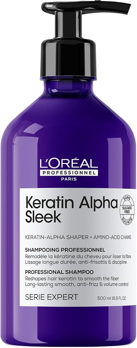 L'Oréal Professionnel Keratin Alpha Sleek Shampoo - Para cabello encrespado