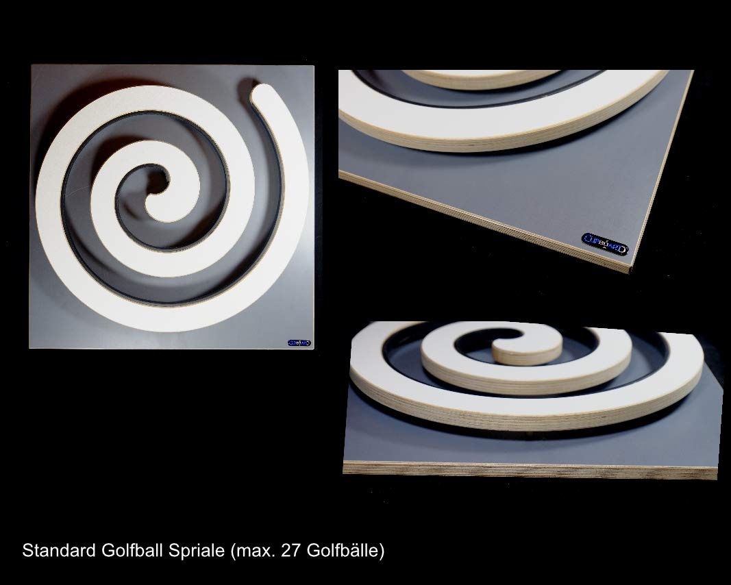 Golfballspirale aus Holz – Wandhalterung für bis zu 27 Golfbälle – Design Golfballhalter – Made in Germany