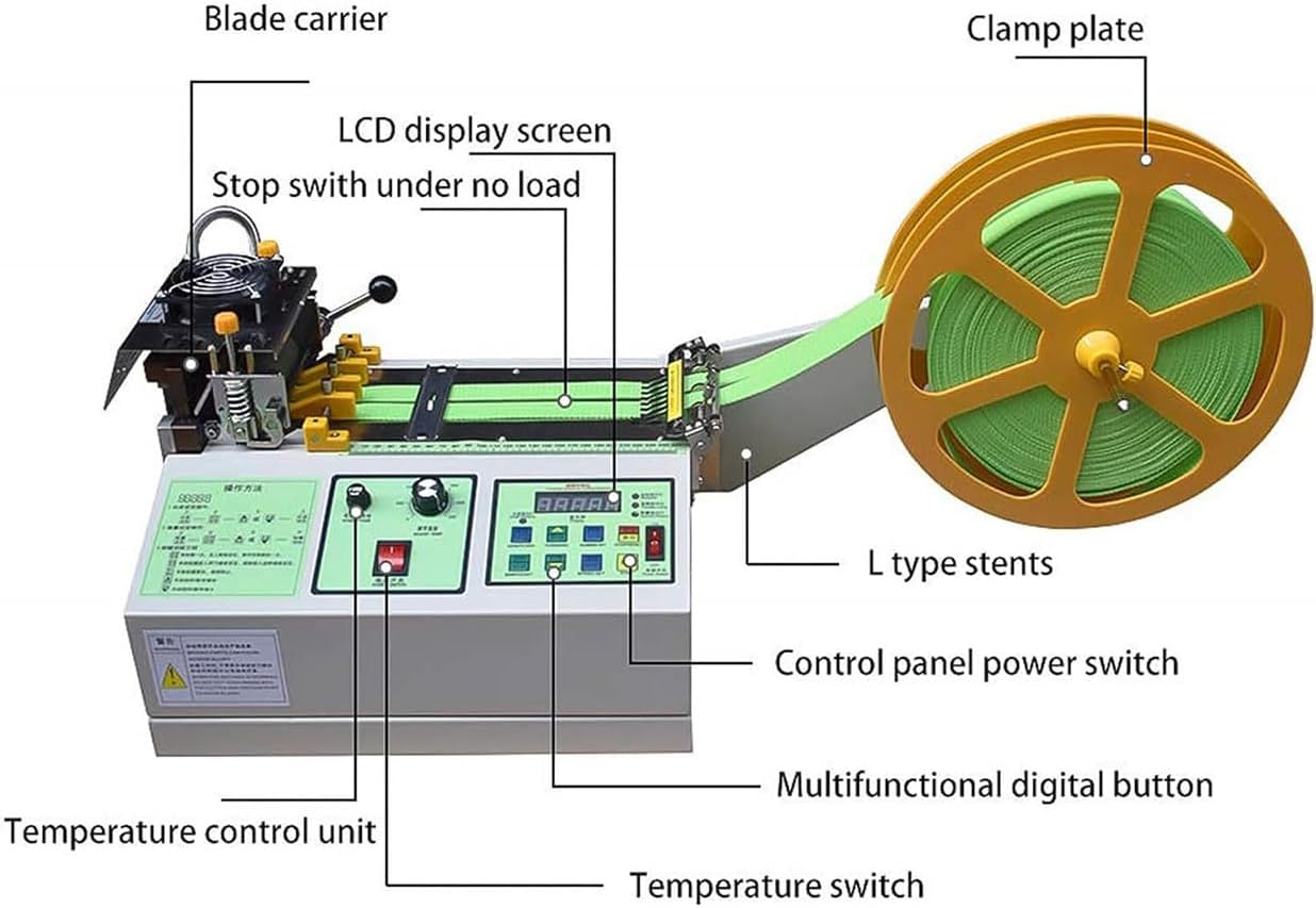 Weaving Belt Cutting Machine 95Mm - 440W Automatic Hot and Cold Tape Cutter for Precise Webbing Cutting - Industrial Grade MachineryhkMBJ17484