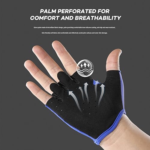 Miniatura 4 de Guantes de entrenamiento ligeros para mujeres y hombres, transpirables, con correa ajustable, guantes de gimnasio para entrenamiento, microfibra