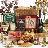 Festive Afternoon Tea Hamper – Gourmet Christmas Hamper for Couples, Friends & Family with Prosecco, Luxury Mince Pies, Amaretti Biscuits & Artisan Chocolate – Clearwater Hampers & Gourmet Gifts