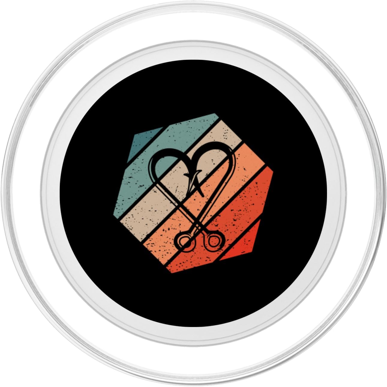 Fishing Hooks Retro Style Vintage PopSockets PopGrip for MagSafe image 2
