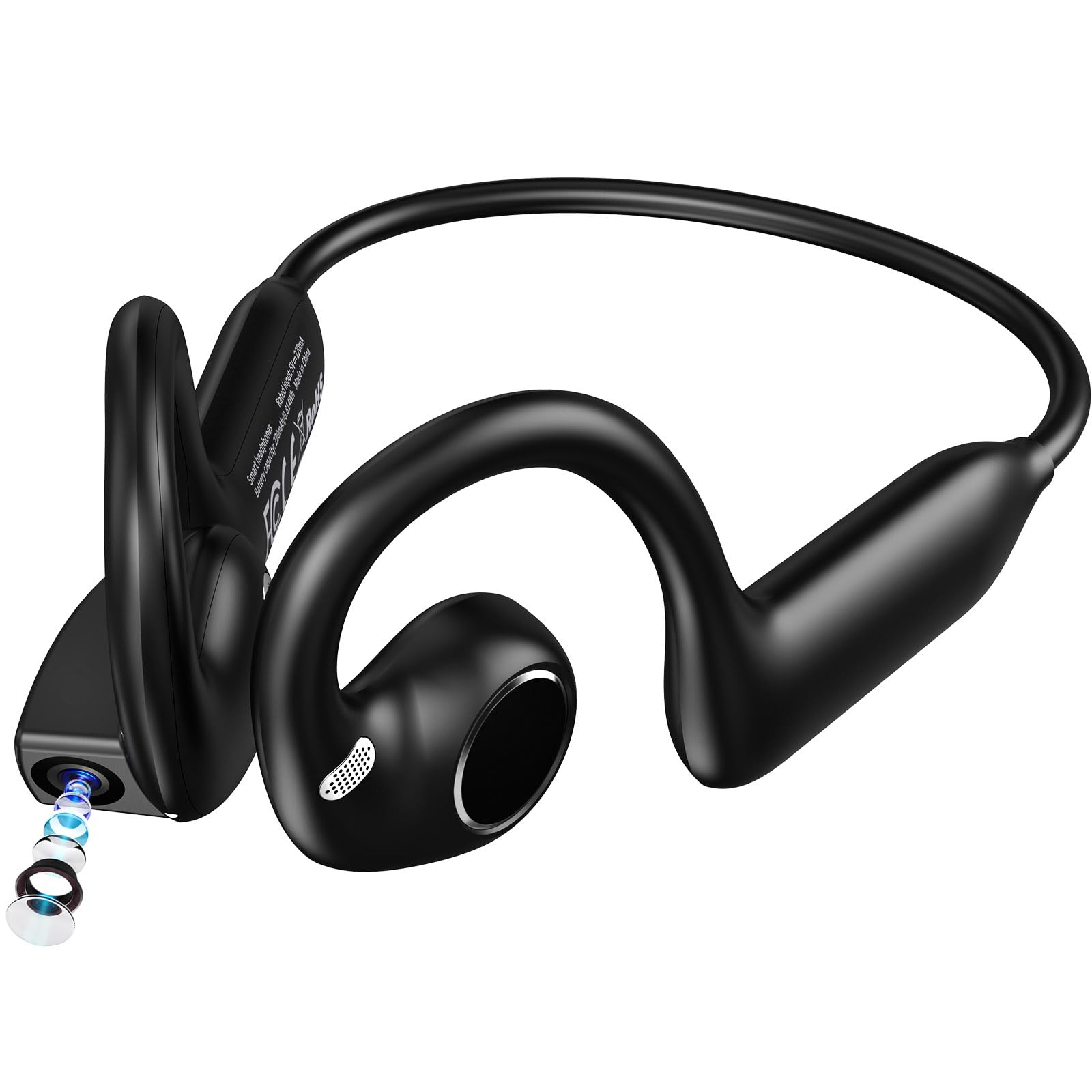 FUNNYPANDA Bone Conduction Headphones, Open Ear Earbuds (App Required)