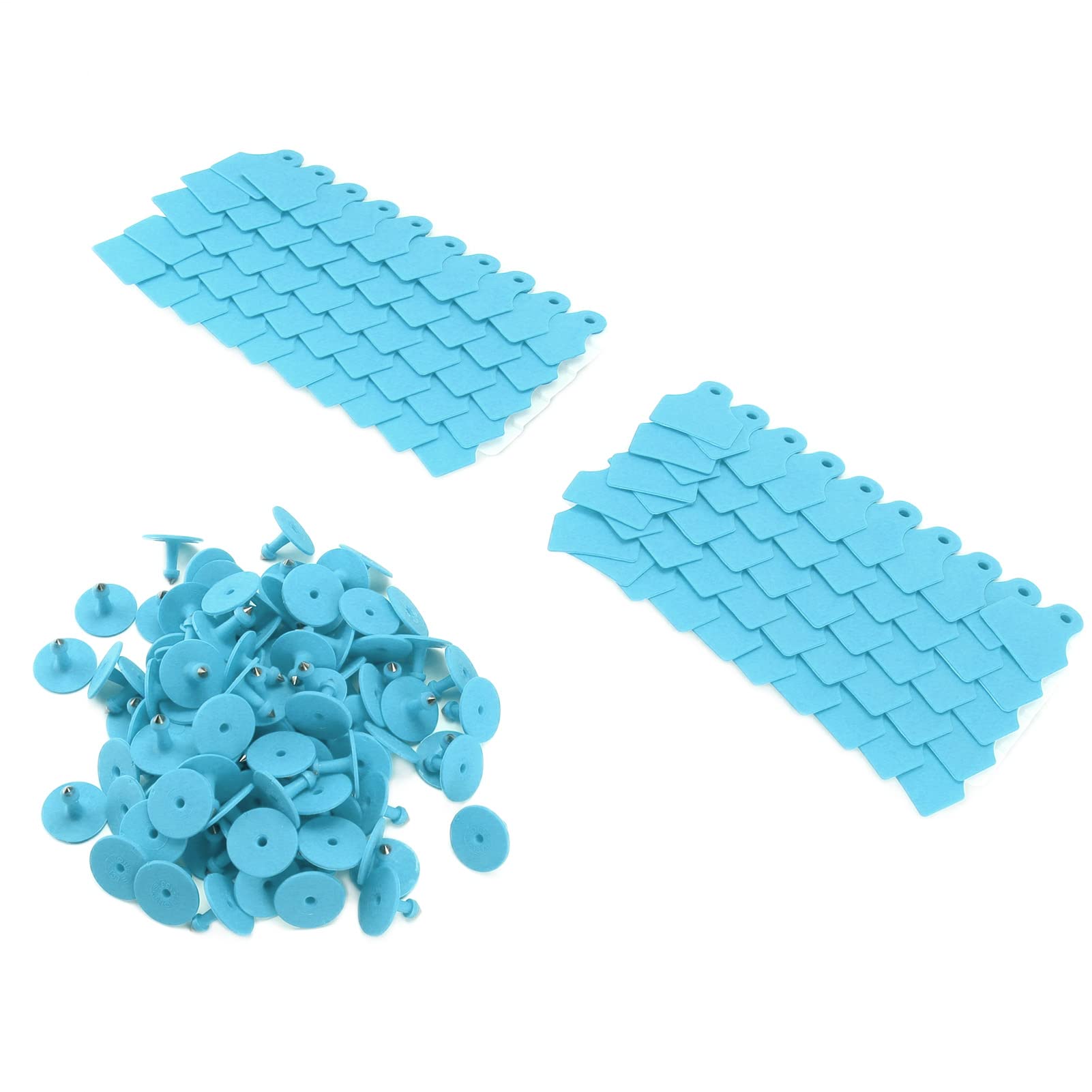 Wakects Kolczyk do Ucha Plastikowa Pusta Etykieta z Uchem świni 100 Zestawów 5 X 4 Cm z Dołączonymi Szpilkami dla Owiec Bydło świnie Identyfikacja Zwierząt Gospodarskich Hodowla w Gospodarstwie (BLUE)