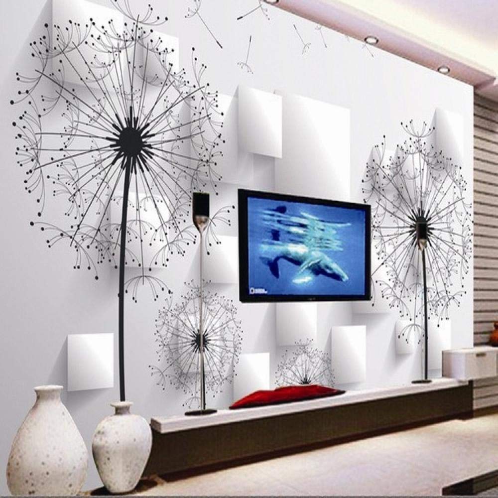 Papier peint mural 3d pissenlit WLLLO salon 200x140 cm