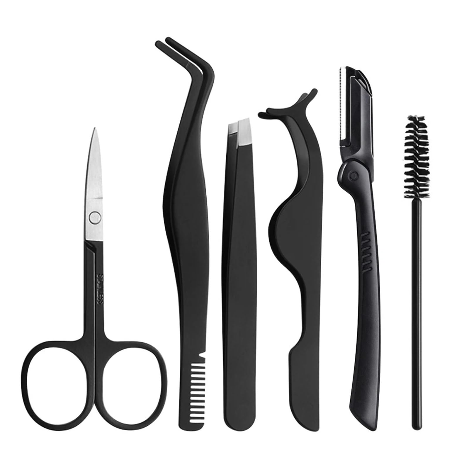 Zgxnyi Blackb Eyebrow Tweezers 6/8Pcs Eyebrow Tweezers Set Stainless Steel Tweezer With Knife Scissors For Beauty Facial Hair Removal Tool(Blackb)