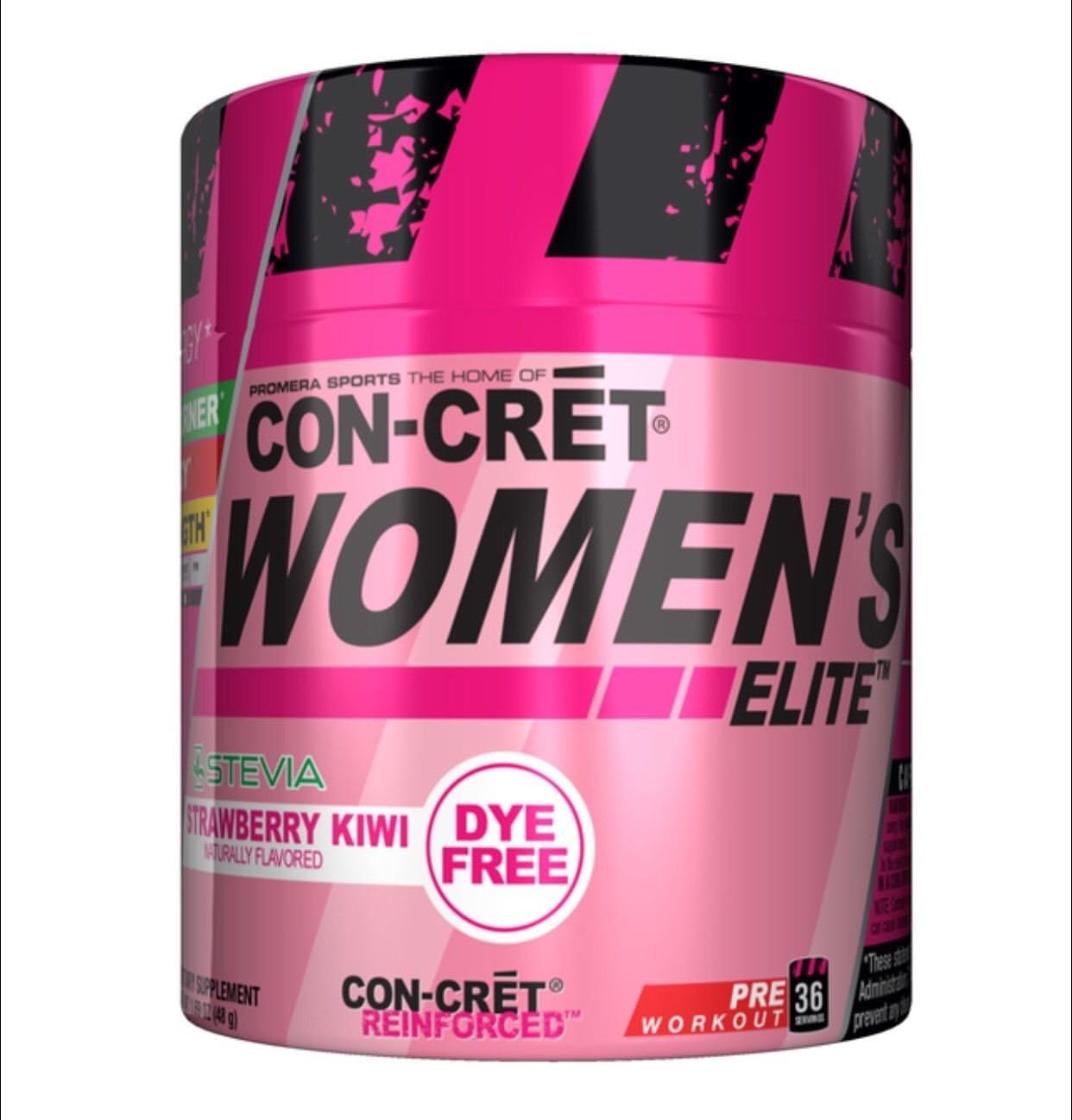 Women's Elite, CON-CRET, pre-Workout Supplement, 36 Servings-Strawberry Kiwi New!!