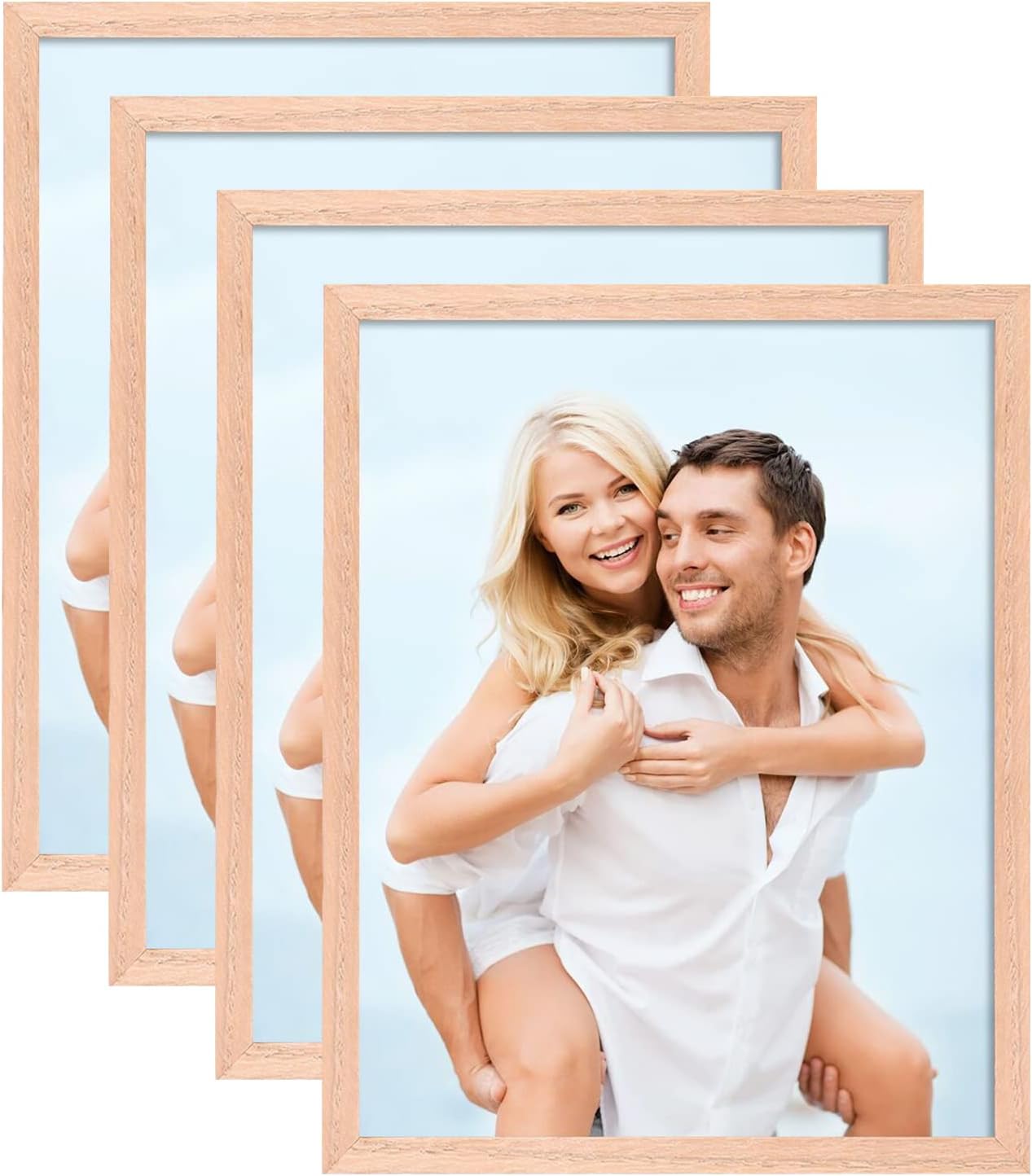 8x10 Picture Frames Made of Solid Wood,20x25cm Oak Photo Frame Gallery Set with Real Glass Front