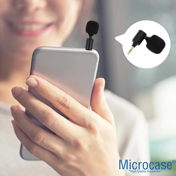 Microcase 90 Derece Döner Başlıklı Mini 3 Boğum Ses Kayıt ve Mikrofon 3,5mm - AL4943