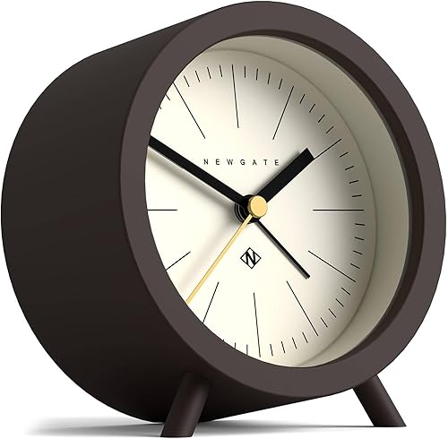 Miniatura 2 de NEWGATE Reloj despertador Fred Diseño moderno de barril Marrón chocolate Ideal para mesita de noche, escritorio o estante Moderno accesorio