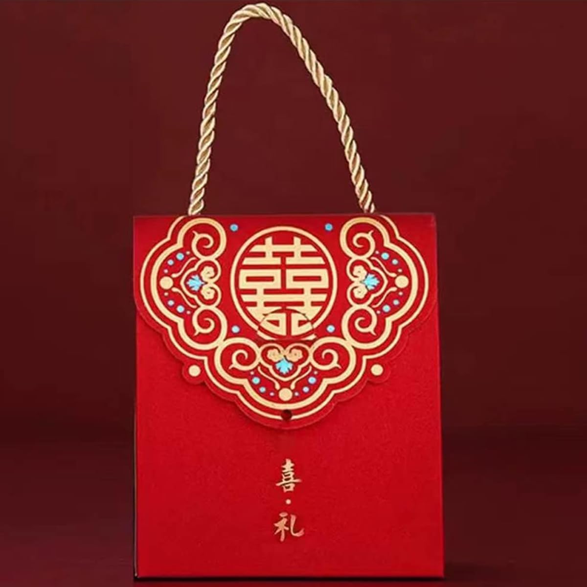 Supmovo 20pcs Chinese Wedding Candy Boxes - Portable Chocolate Treat Gift Packing Boxes for Bridal Shower, Birthday, Party Decoration (Clover)