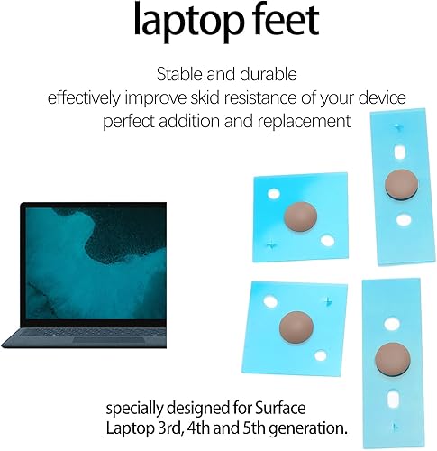 Vista 12 de GOWENIC Patas para portátil Surface 3 4 5, punto redondo antideslizante, 4 piezas Plateado (sliver)