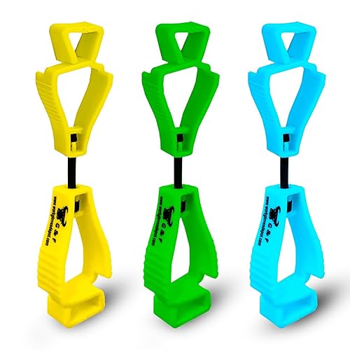 Pinzas para guantes de trabajo – Resistentes, rotación de 360°, soportes de guantes con resorte en varios colores, agarre en forma de Z, POM