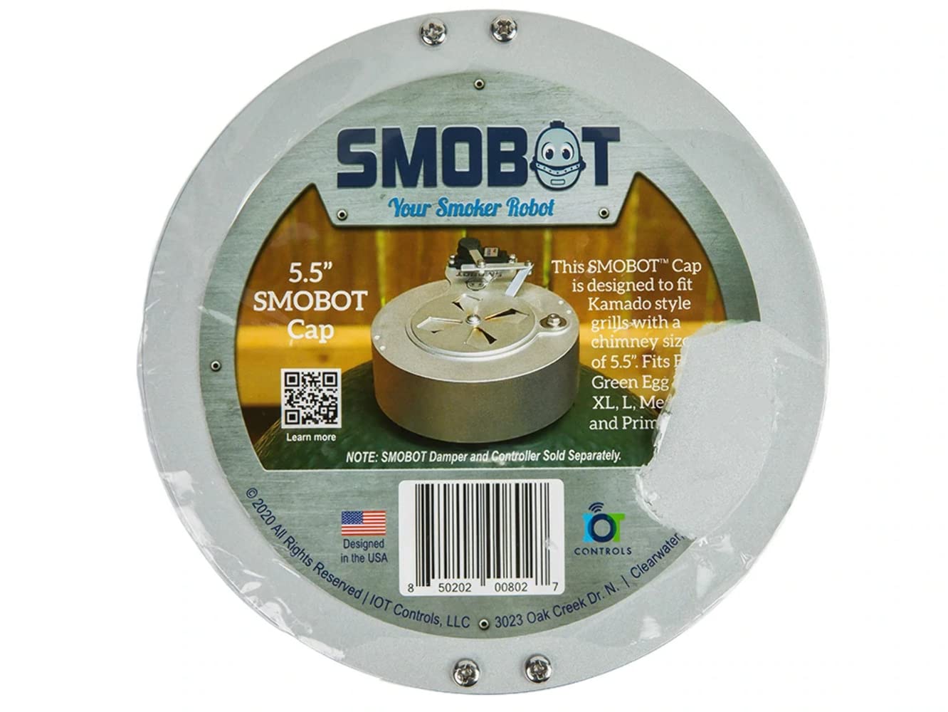 5.5" SMOBOT Cap for Big Green Egg and similar Kamado grill
