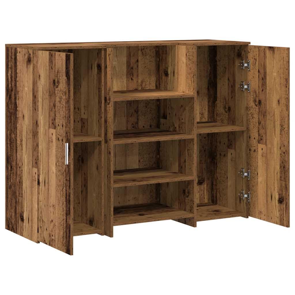 Bancone da ricevimento, effetto legno anticato, 135 x 50 x 103,5 cm, per ufficio, scrivania, PC, scaffale, cassetto, segretario, scrivania ergonomica, per ufficio, camera