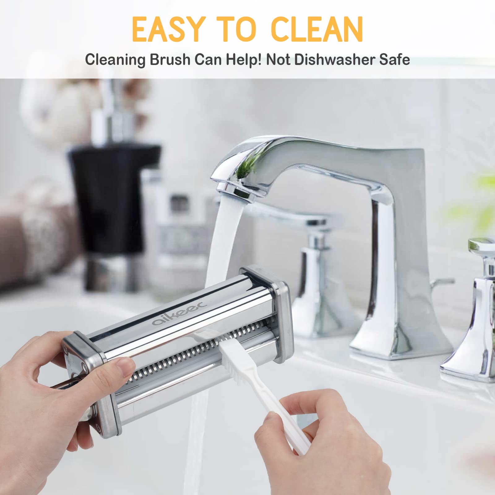 aikeec Pasta Sheet Roller for Kenwood Stand Mixers with Stainless Steel