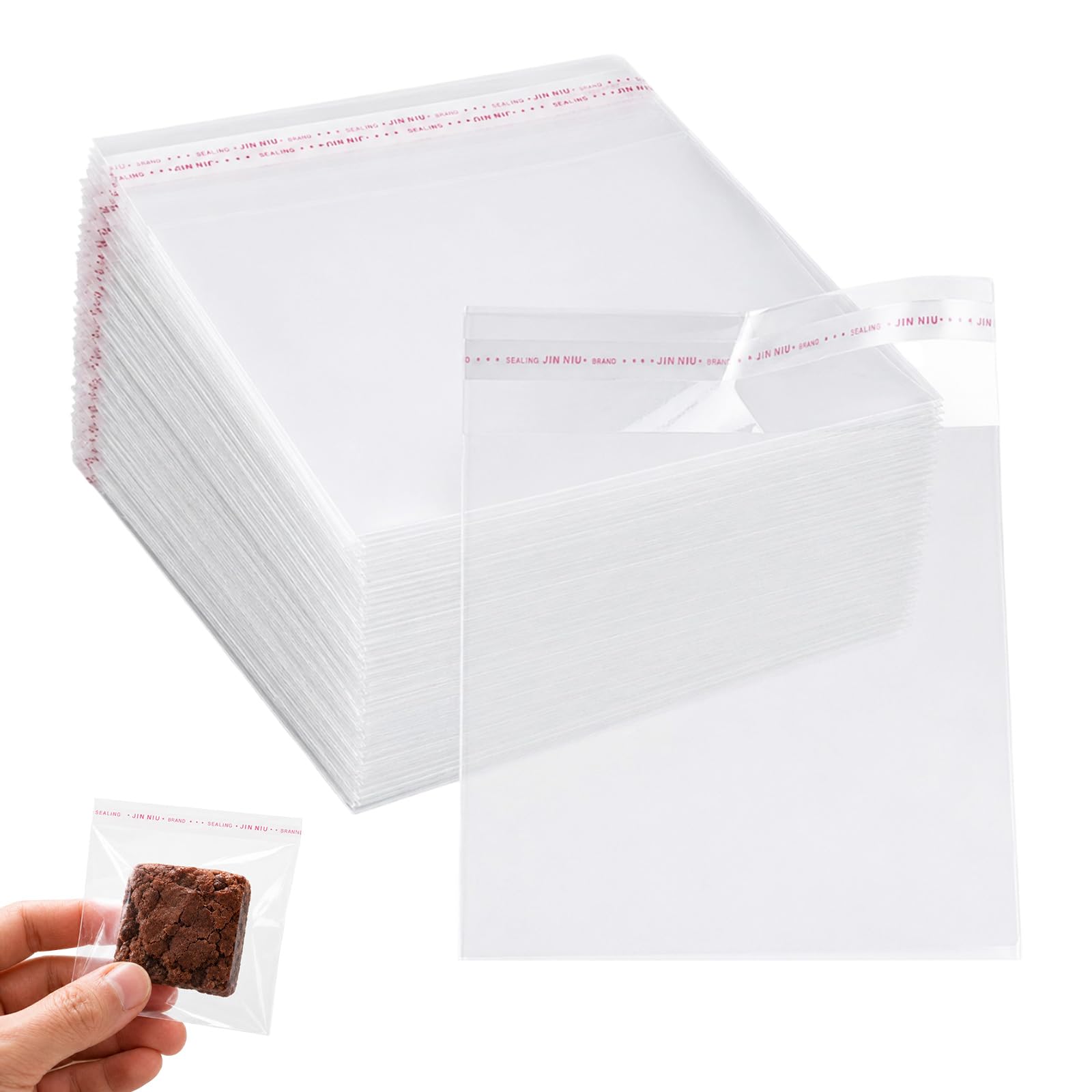 WVGSXBO 200 Pcs Small Cellophane Bags, 3.15x3.15 Inch Clear Self Seal Cellophane Bags, 50μm Thick OPP Self Seal Bags for Food, Jewellery, Cookies & Small Items