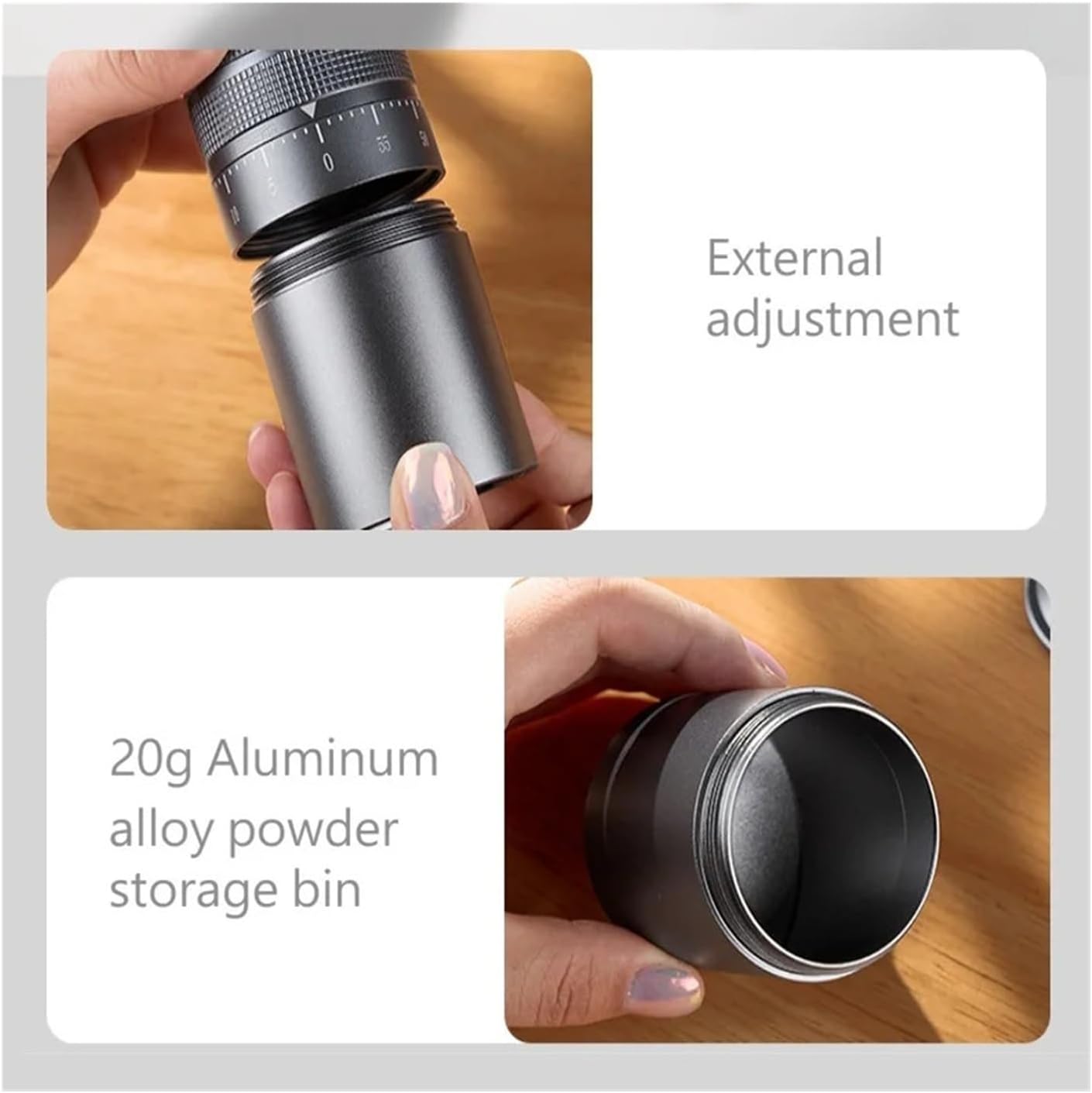 Upgrade Manual Coffee Grinder For Espresso Portable 7 Core Coffee Grinder Stainless Steel Grinder(Black)
