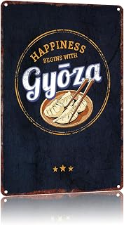 Metal Signs Gyoza Vintage Jiaozi Food Vintage Signs Retro Aluminum Tin Sign For Kitchen Office Home Bar Cafe Decor 8X12 Inch