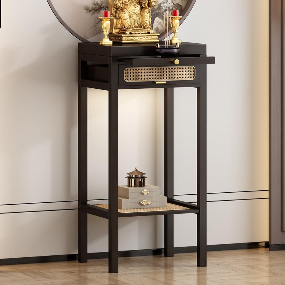 Tavola d'altare cinese Consolle stretta con cassetti tradizionale | Tavolino d'accento for l'arredamento(Piccolo)