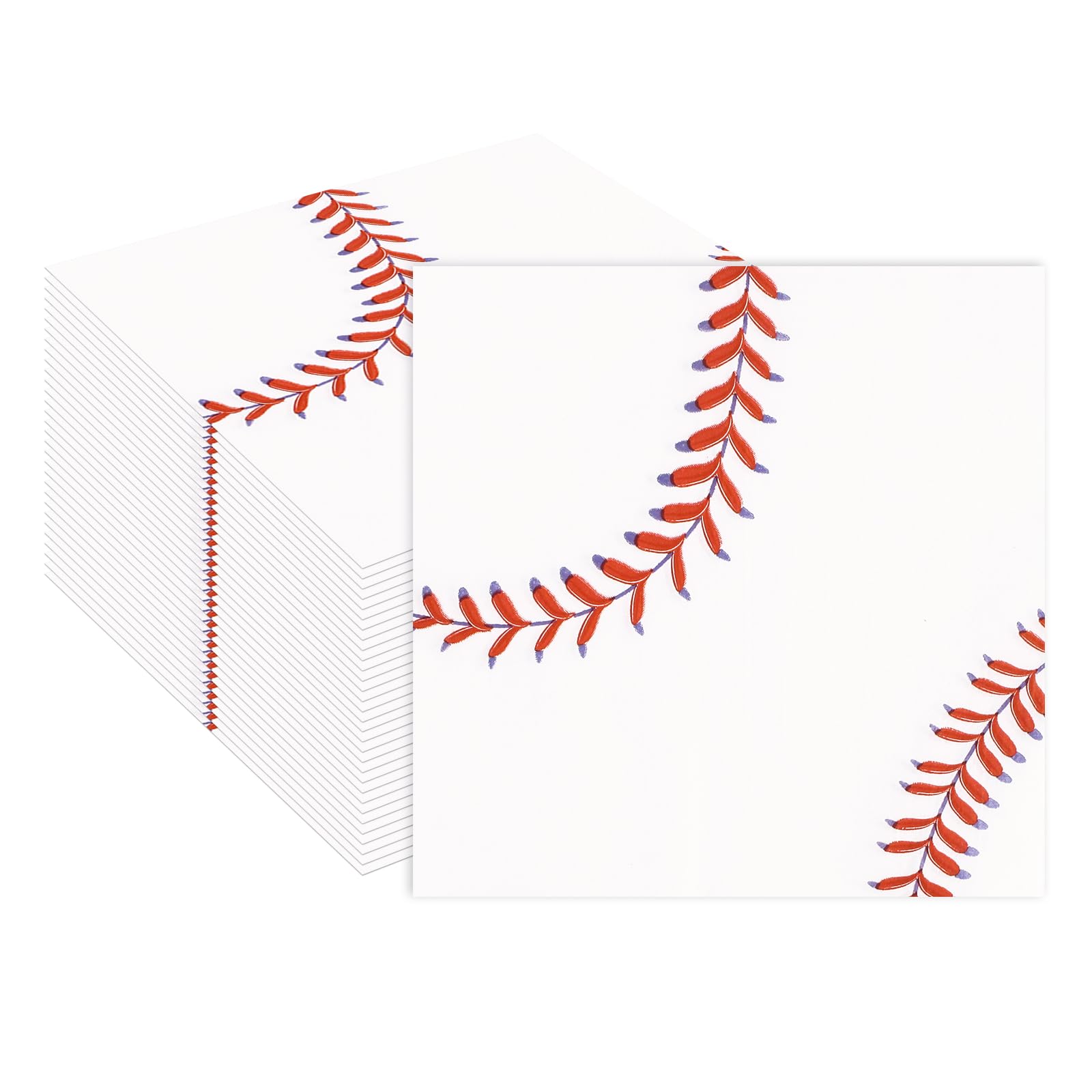 50PCS Baseball Paper Napkins 13 x 13 Inches Luncheon Napkins Cocktail Napkins Disposable Sports Theme Decorations for Kids Baby Shower,Birthday Party,
