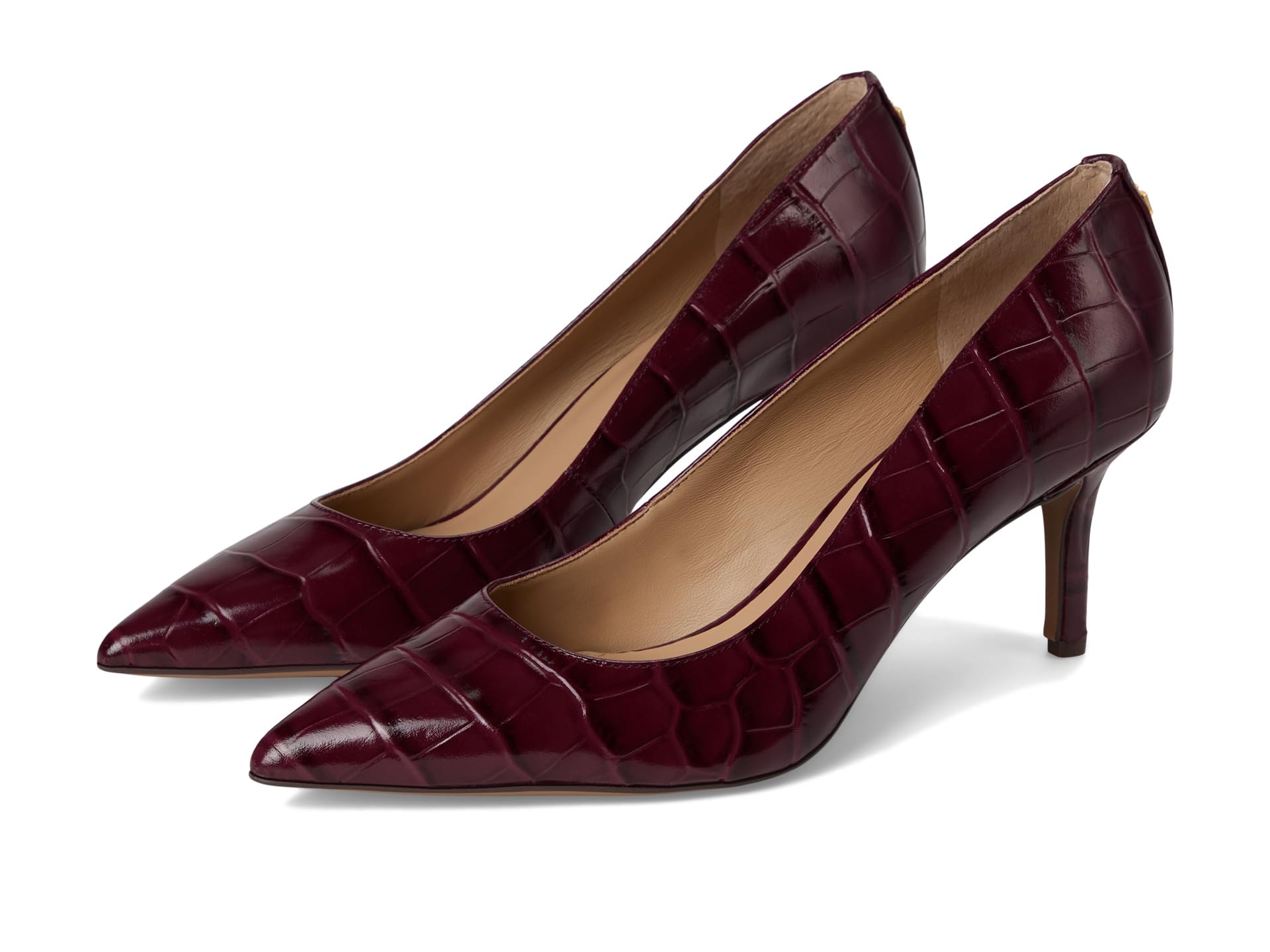 Lanette Croc-Embossed Leather Pumps