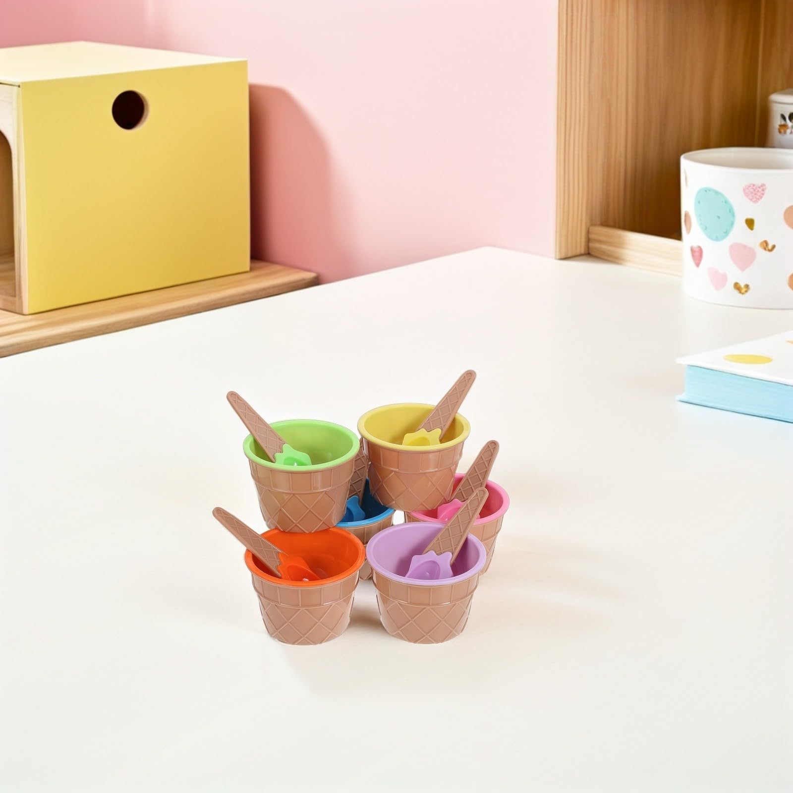Hemobllo Ensemble de 24 Coupes à Glace en Plastique Réutilisables