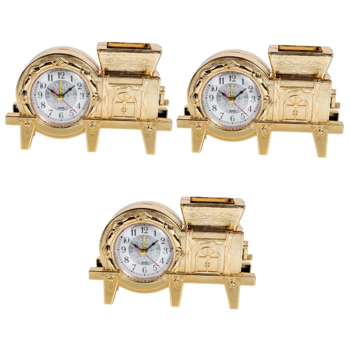 Horloge vintage et support à stylo or pour organiser un bureau encombré avec élégance