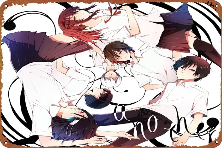 Skirt Eye Patch Another Another Mei Misaki Izumi Akazawa Kouichi Sakakibara Metal Tin Sign Garage Sign Wall Decoration Old Car Shop Movie Poster Oil Station Sign 8 × 12 inches