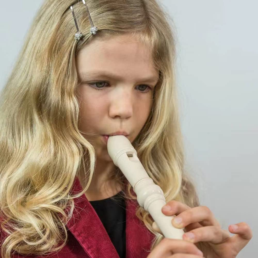 Flûte à Bec Débutant Flûte à Bec Soprano 8 Trous Pour Enfants Et Débutants, Système De Doigté Allemand, Instrument ABS Amovible En 3 Pièces, Tige Nettoyante, Sac De Transport, Tableau De Doigté