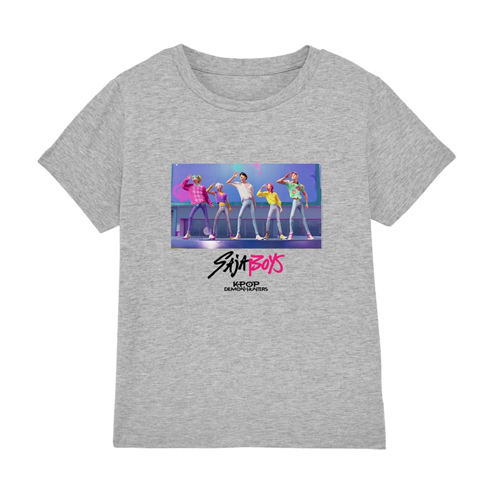 Unisex Kids Kpop Demon Hunters Saja Boys Soda Pop Dance Kids T Shirt, White T-Shirt