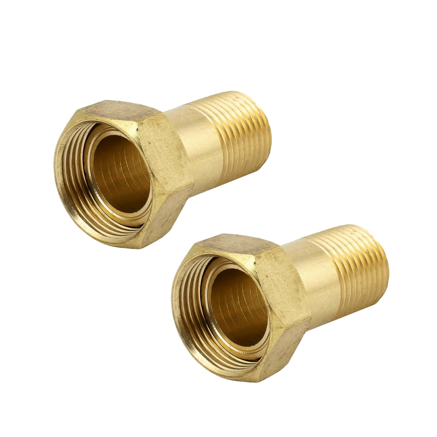 Aitchcy Water Meter Coupling 1/2" Male x 3/4" Female | Meter Tailpiece with Washer | Valve to Water Meter Joint | Brass Joint for Water Meter Connection | NPT Coupling | Brass Tailpiece (Pack of 2)-image-49
