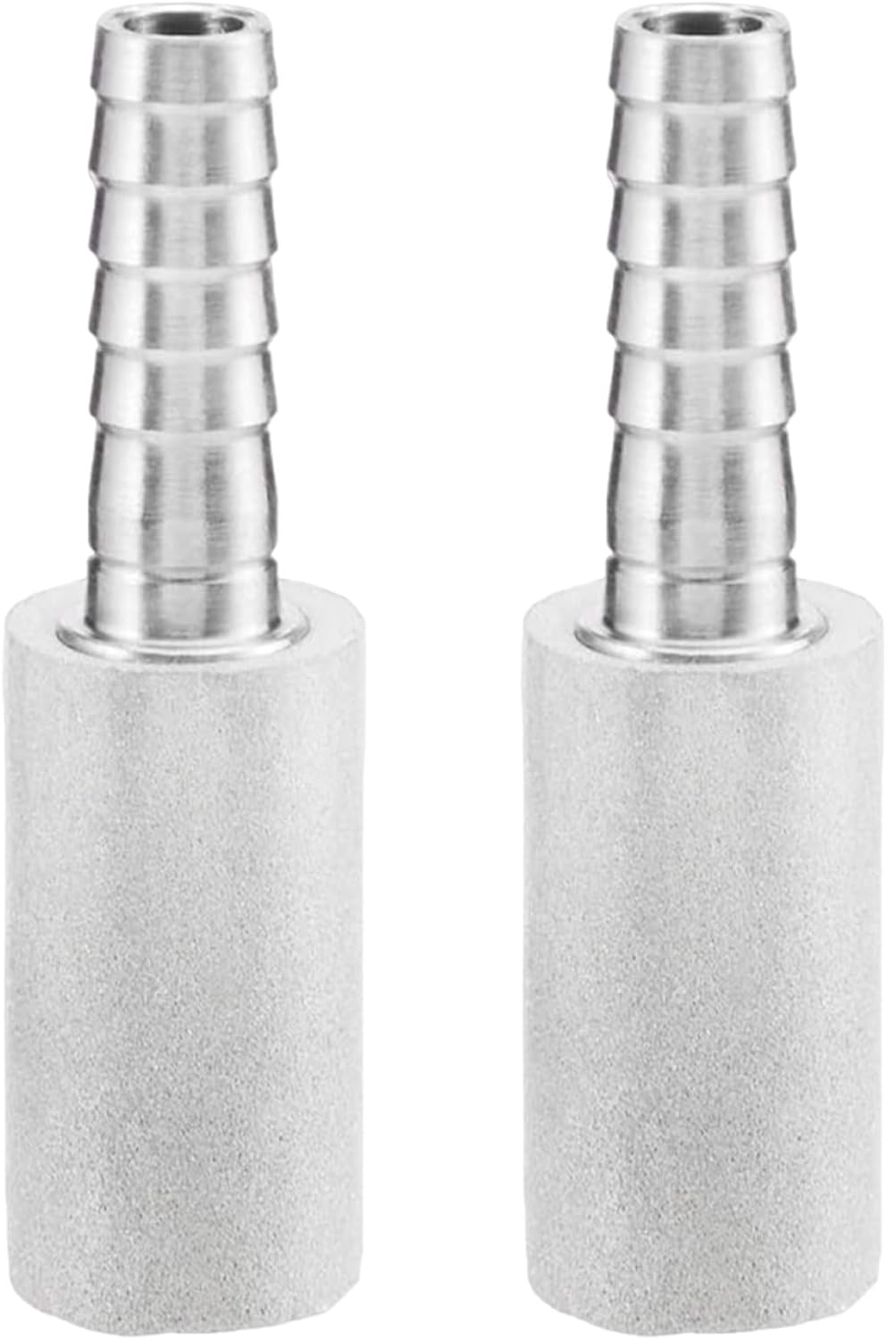 2pcs Aeration Carbonating Stones: 0.5 Micron Diffusion Stones for Wine Fermentation, Craft Beer and Soda Brewing 1/4" OD Beer Bar Accessories Silver
