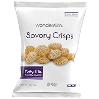 Vista 10 de WonderSlim Chips de galletas de proteína, cheddar, 0.35 oz de proteína, 0.11 oz de grasa, sin gluten (7 unidades)