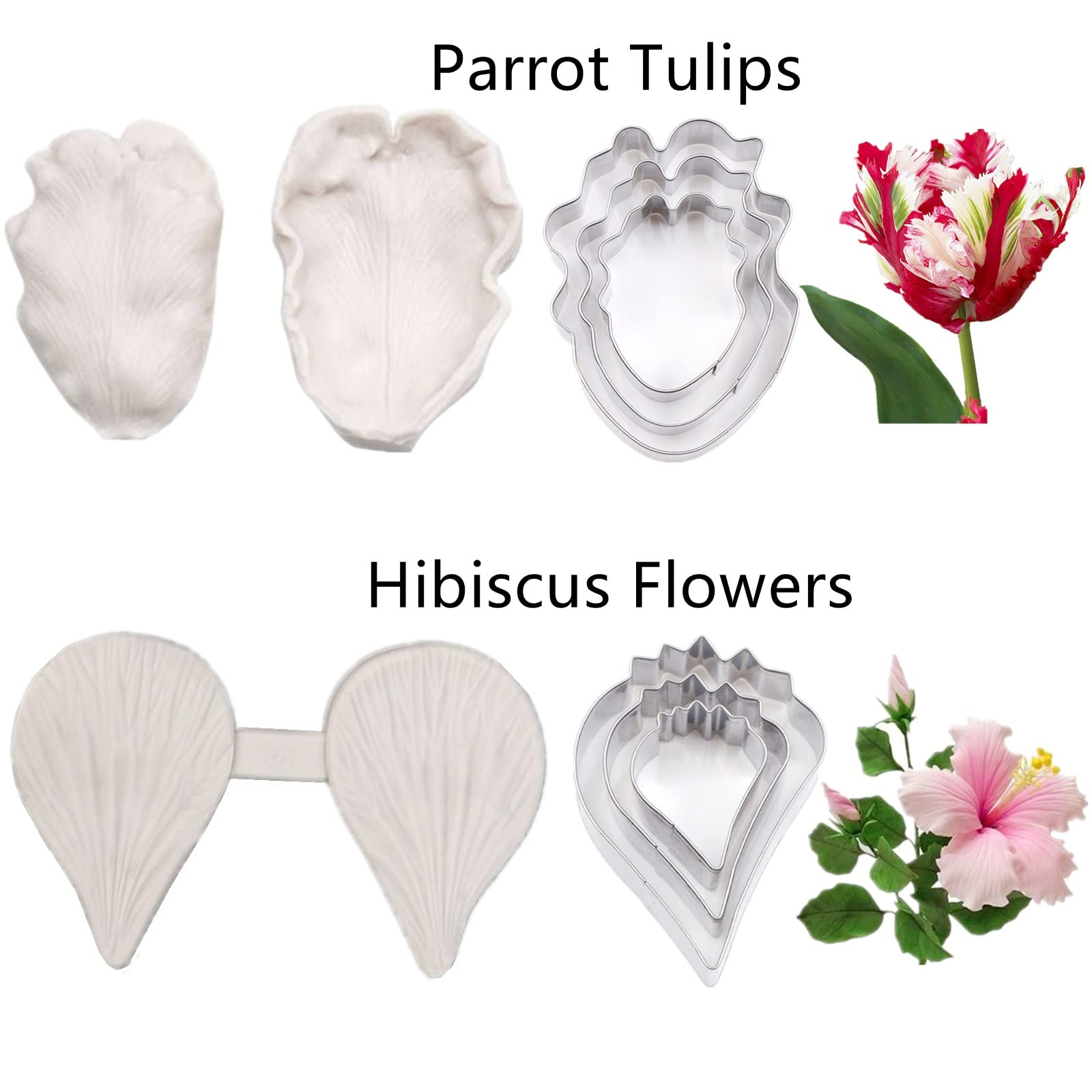 Lot de 39 moules et emporte-pièces en forme de fleur en acier inoxydable pour décoration de gâteau de mariage, d'anniversaire