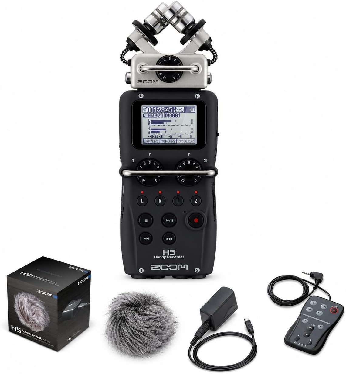 Zoom H5 4-Track Handy Recorder Bundle with APH5 Remote Accessory Pack