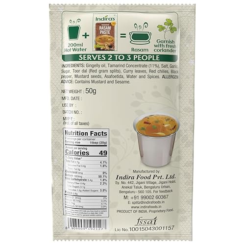 Miniatura 4 de Indira 's Instant Rasam Pasta Combo Pack de 9 – Solo tienes que añadir agua caliente – 4 sabores sabrosos – Tomate Rasam, Pepper Rasam, Tamarind