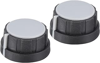 MECCANIXITY Potentiometer Knobs Bakelite 31x16.5mm Volume Control Knob Cap for Guitar Bass,Volume Control,Mechanical Switch, Appliances,Audio 6mm Hole with 2pcs Set Screw Black Grey 2PCS