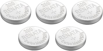 Renata Watch Battery Swiss Made Renata 399 or SR927SW Or AG7 1.5V 5 Batteries, 399 or SR 927 SW