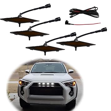 Gtinthebox 4 Pcs Grille Led White Light For 14 19 Toyota 4runner Trd Pro Grille Sr5 Trd Off Road Limited Tro Pro Smoked Shell Amazon In Car Motorbike