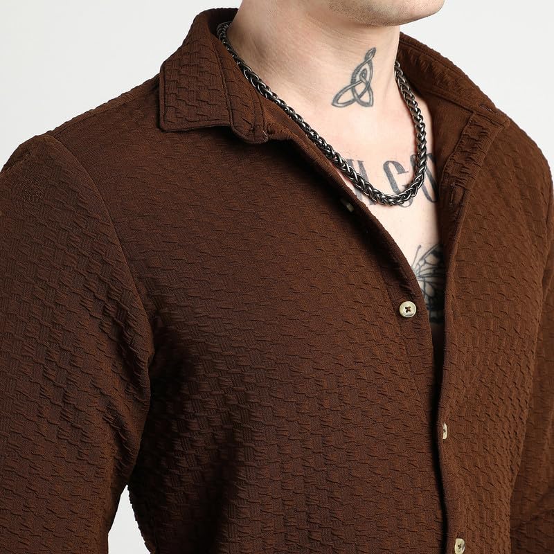 Image of CAHOOT Men'sTartan Plaid Shirt for Casual Wear | Spread Collar | Long Sleeve | Button Closure | Shirt Crafted with Comfort Fit for Everyday Wear