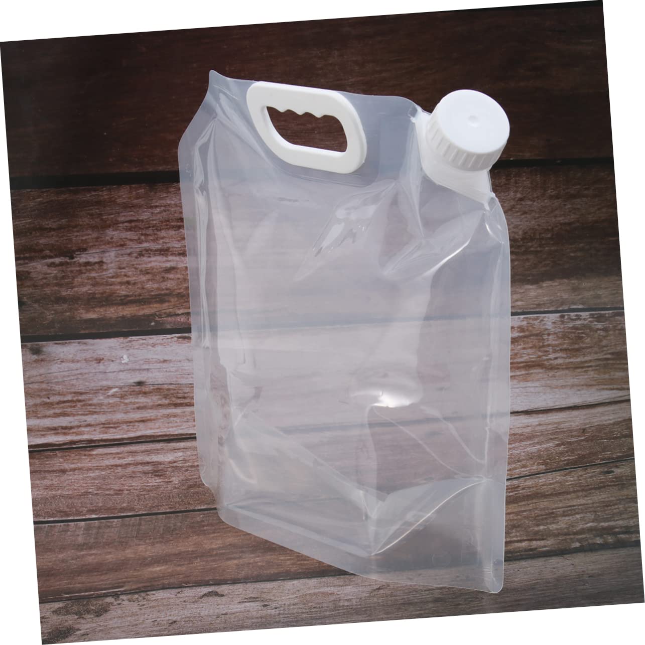 MUSISALY 2Pcs Outdoor Water Carrier Foldable Portable Collapsible Drinking Bag for Camping Hiking Picnic Bbq Food Grade Pe Large Capacity Easy to Carry Transparent