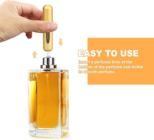 Miniatura 5 de Atomizador de perfume recargable, 8 unidades, 0.2 fl oz, portátil, mini atomizador de perfume de bolsillo, atomizador de botella para mujeres y