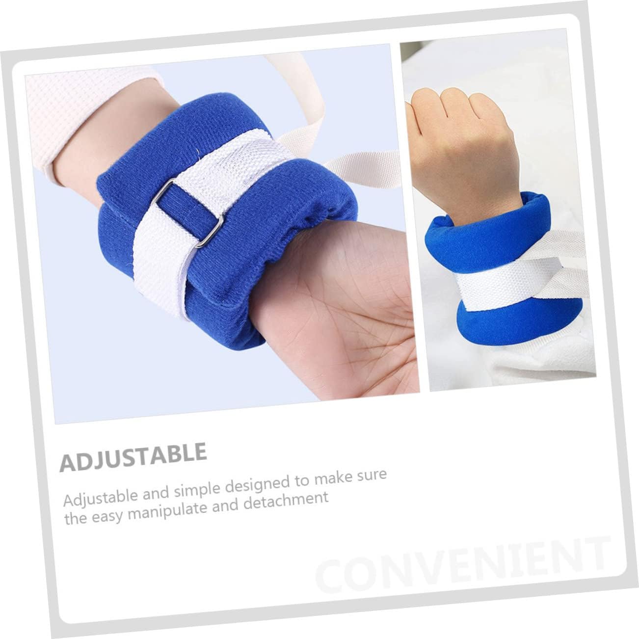 COLLBATH 12pcs Adjustable Medical Wrist Straps for Hospital Patients Extraction Ties for Elderly Care and Prevents Self-Injury and Falls