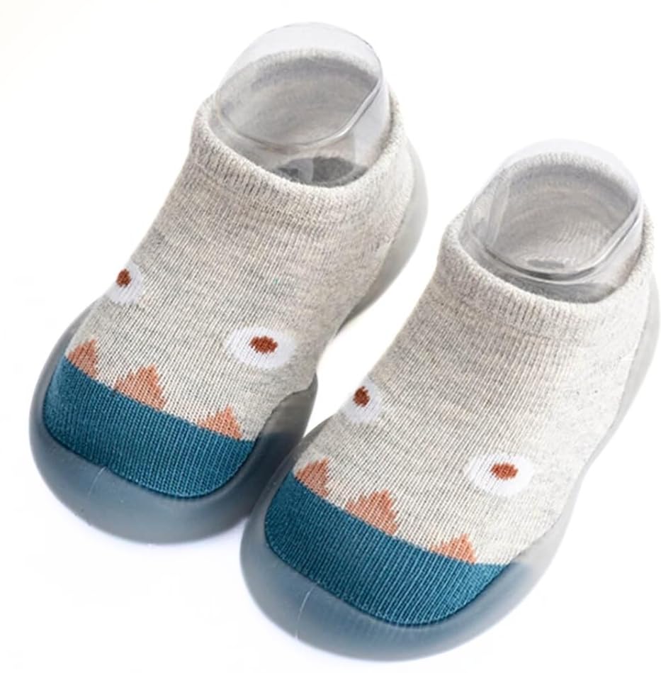 6 To 12 Months Baby Boys & Girls Feet-Hugging Design Anti-Skid Silicon Sole Rubber Socks Shoes/Booties (Grey,Mint)-BT3507-image-44