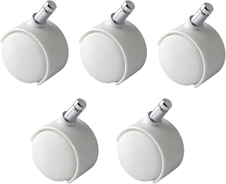 5 Sets 2 Inch 360 Degree Swivel Nylon White Casters Wheels Desk Chair Wheels Replacement Casters Universal Swivel Wheel Caster Trolley Wheel