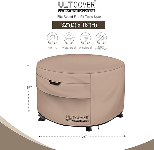 Vista 43 de ULTCOVER Cubierta impermeable cuadrada y redonda para foso para fogata de patio al aire libre. Square