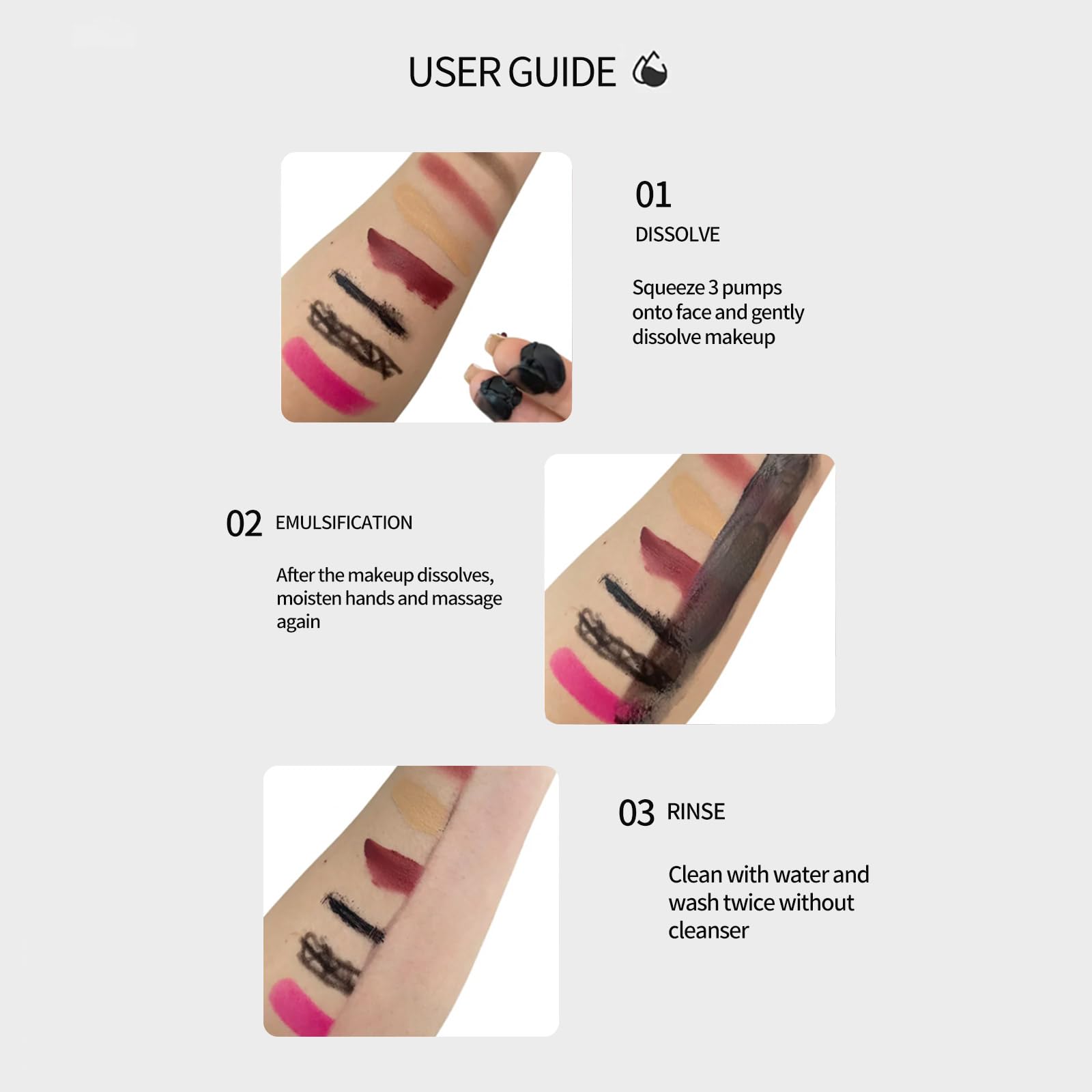 Crema limpiadora desmaquillante impermeable para ojos, cara y labios, bálsamo hidratante de limpieza profunda, suave fusión de maquillaje para todo tipo de piel 5