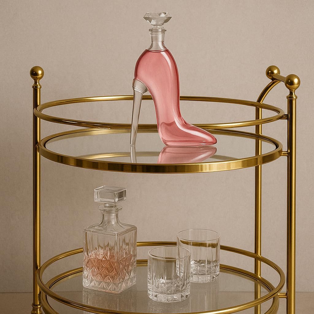 Heel Stiletto High Heels Whiskey and Wine Decanter - Elegant Decanter with Stopper for Liquor, Bourbon, Tequila - Unique High Heel Design, Present Gift for Women, Copyrighted Design, Stylish Barware